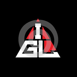 IGL triangle letter logo design with triangle shape. IGL triangle logo design monogram. IGL triangle vector logo template with red