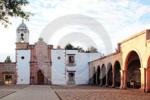 Arquitectura colonial de cantera rosa en Cerro de la Bufa Zacatecas Mexico photo