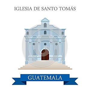 Iglesia de Santo TomÃÂ¡s in Guatemala flat web vect photo