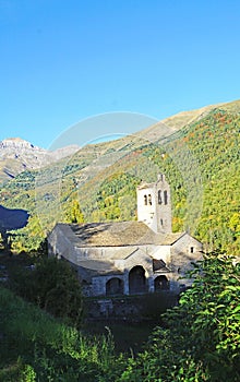 Iglesia en el Parque Natural del Valle de Ordesa y Monte perdido en la provincia de Huesca photo