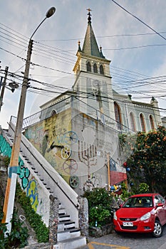 Iglesia Luterana de La Santa Cruz. Cerro Alegre. Valparaiso. Chile