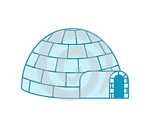 Igloo Eskimos traditional home. House of ice. Vector illustration