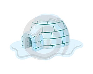 Igloo House Covered in Snow Illustration