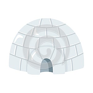 Igloo ice house design element icon in flat style.