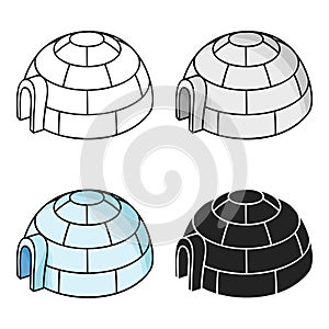 Igloo icon in cartoon style isolated on white background. Ski resort symbol stock vector illustration.