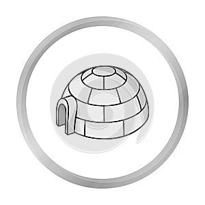 Igloo icon in monochrome style isolated on white. Ski resort symbol.