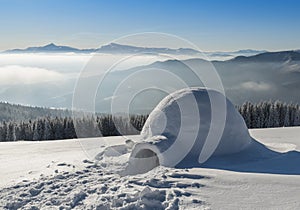 Igloo on the snow