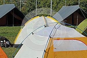 Igloo tents and Canadian tent camping in a scout camp