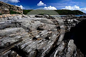 Igneous rocks in beach