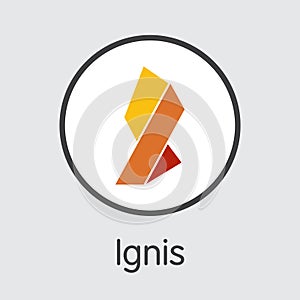 Ignis Virtual Currency - Vector Web Icon. photo