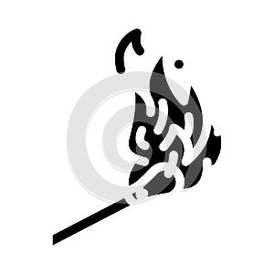 ignite hot glyph icon vector illustration
