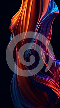 Dancing Flames: Abstract Image of Blue and Orange Fire (AI Generated)