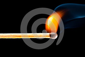 Igniting match with smoke