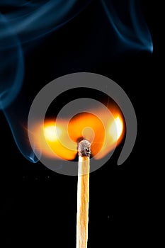 Igniting match with smoke