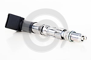 Ignition coil and a Spark plug photo