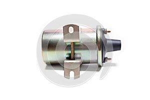 Ignition coil on a white