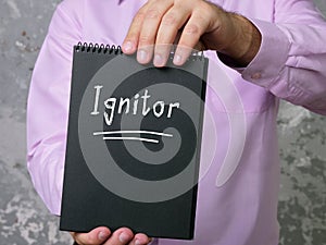 Ignitor inscription on the page