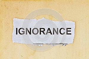 Ignorance lack of knowledge photo