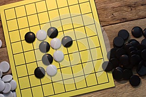 igo chinese board game with black and white stone.