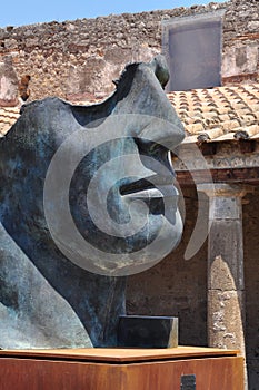 Igor Mitoraj statues at Pompeii archaeological site, Italy