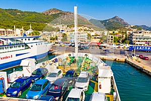 Igoumenitsa Ferry Port seen from leaving ferry boat deck Greece