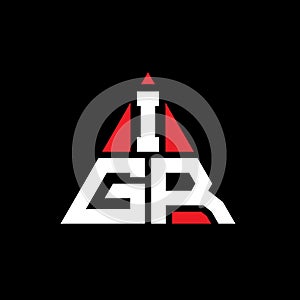 IGR triangle letter logo design with triangle shape. IGR triangle logo design monogram. IGR triangle vector logo template with red