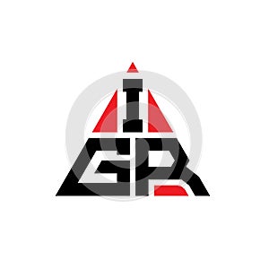 IGR triangle letter logo design with triangle shape. IGR triangle logo design monogram. IGR triangle vector logo template with red