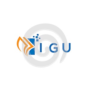 IGU credit repair accounting logo design on white background. IGU creative initials Growth graph letter logo concept. IGU business
