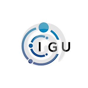 IGU letter technology logo design on white background. IGU creative initials letter IT logo concept. IGU letter design