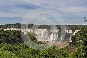 Iguacu (Iguazu) falls on a border of Brazil and Argentina