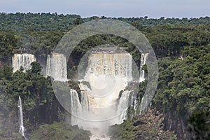 Iguacu (Iguazu) falls on a border of Brazil and Argentina photo