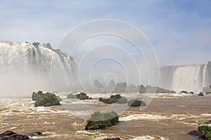 Iguacu (Iguazu) falls on a border of Brazil and Argentina photo