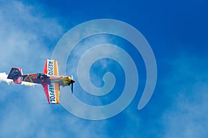 Airplane on display at the 27th edition of Aerosport in Odena. Acrobatic flight
