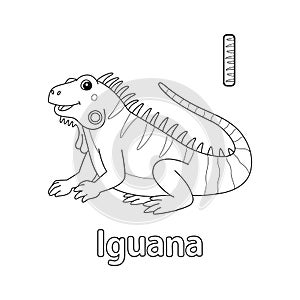 Iguana Alphabet ABC Coloring Page I