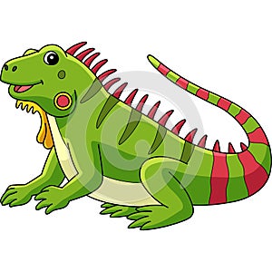 Iguana Animal Cartoon Colored Clipart Illustration