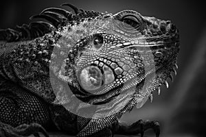 Iguana Black White