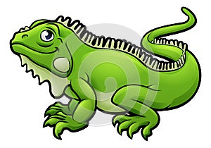 Iguana Lizard Cartoon Character