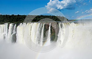 Iguassu waterfalls with rainbow