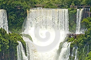 Iguazu Falls, Argentina, Curtains of Water coming down. photo