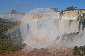 The Iguazu Falls on the border of Brazil & Argentina