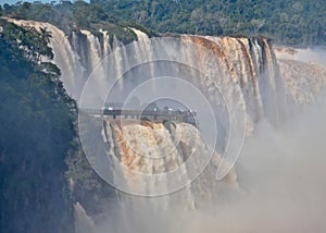 The Iguazu Falls on the border of Brazil & Argentina