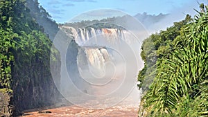 The Iguazu Falls on the border of Brazil & Argentina