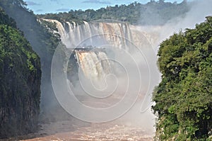 The Iguazu Falls on the border of Brazil & Argentina