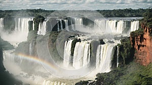 Iguazu Falls on the border of Brazil and Argentina. One of the world\'s great natural