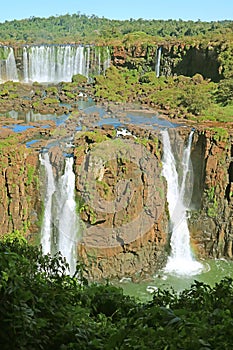 Iguazu falls at the Brazilian side, Amazing UNESCO World Heritage Site in Foz do Iguacu, Brazil