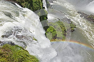 Iguazu Falls Close Up and Rainbow, Brazilian Side