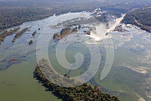 Iguazu falls helicopter view, Argentina