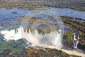 Iguazu falls helicopter view, Argentina