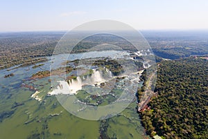 Iguazu falls helicopter view, Argentina
