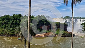 Iguazu Falls, the largest series of waterfalls of the world, located at the Brazilian and Argentinian border